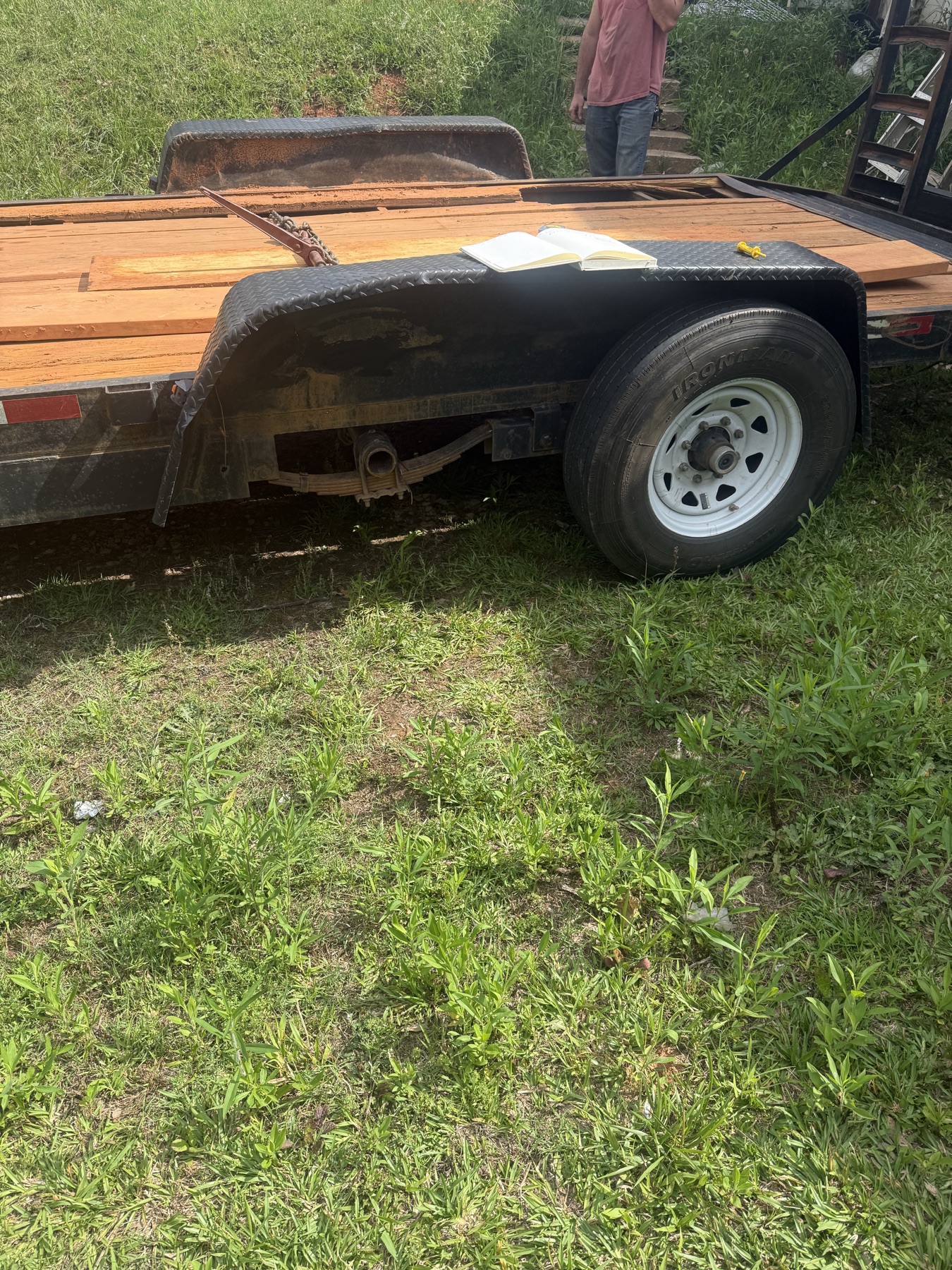 Trailer axle area before repair